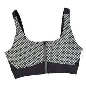 NWT Museonly One Women's Gray/White Honeycomb Sports Bra Athletic - Size Medium